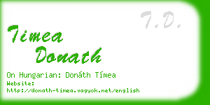 timea donath business card